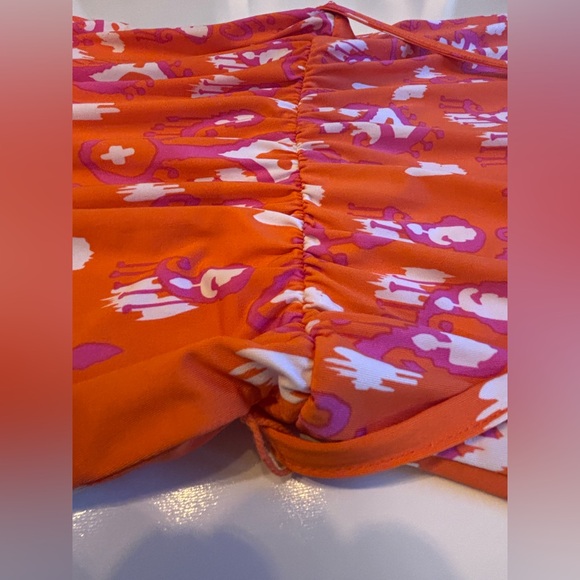 Mud Pie Orange and Pink Scoop neck tank geometric Dress .Women’s Medium - Picture 12 of 16